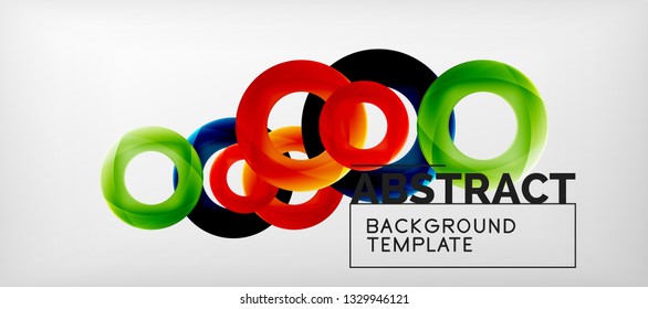 Colorful vector rings geometric abstract background, modern geometric pattern design. Business or technology presentation design template, brochure or flyer pattern, or geometric web banner, minimal