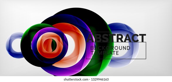 Colorful vector rings geometric abstract background, modern geometric pattern design. Business or technology presentation design template, brochure or flyer pattern, or geometric web banner, minimal