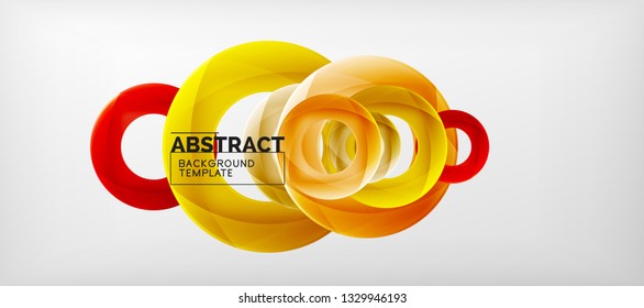 Anillos vectoriales coloridos fondo abstracto geométrico, diseño de patrones geométricos modernos. Plantilla de diseño de presentación comercial o tecnológica, patrón de folleto o folleto, o banner web geométrico, mínimo