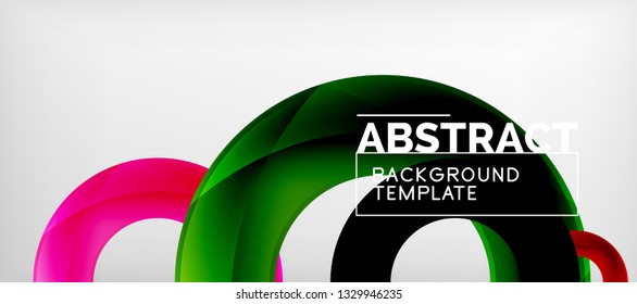 Anillos vectoriales coloridos fondo abstracto geométrico, diseño de patrones geométricos modernos. Plantilla de diseño de presentación comercial o tecnológica, patrón de folleto o folleto, o banner web geométrico, mínimo