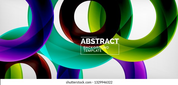 Colorful vector rings geometric abstract background, modern geometric pattern design. Business or technology presentation design template, brochure or flyer pattern, or geometric web banner, minimal