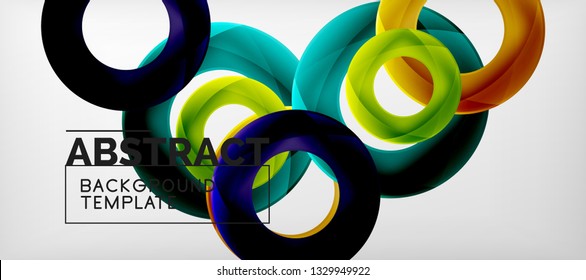 Colorful vector rings geometric abstract background, modern geometric pattern design. Business or technology presentation design template, brochure or flyer pattern, or geometric web banner, minimal