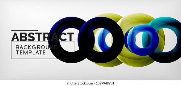 Colorful vector rings geometric abstract background, modern geometric pattern design. Business or technology presentation design template, brochure or flyer pattern, or geometric web banner, minimal