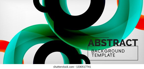 Colorful vector rings geometric abstract background, modern geometric pattern design. Business or technology presentation design template, brochure or flyer pattern, or geometric web banner, minimal