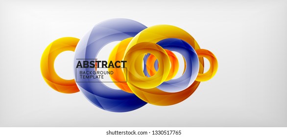 Colorful vector rings geometric abstract background, modern geometric pattern design. Business or technology presentation design template, brochure or flyer pattern, or geometric web banner, minimal