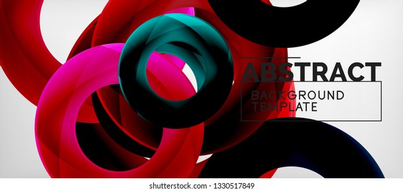 Colorful vector rings geometric abstract background, modern geometric pattern design. Business or technology presentation design template, brochure or flyer pattern, or geometric web banner, minimal