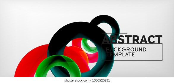 Colorful vector rings geometric abstract background, modern geometric pattern design. Business or technology presentation design template, brochure or flyer pattern, or geometric web banner, minimal
