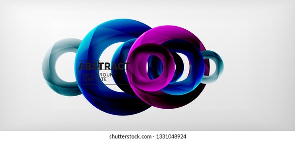 Colorful vector rings geometric abstract background, modern geometric pattern design. Business or technology presentation design template, brochure or flyer pattern, or geometric web banner, minimal