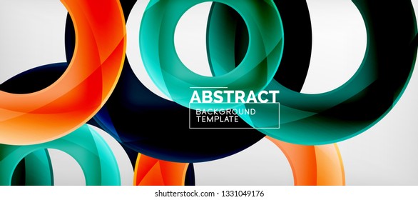 Colorful vector rings geometric abstract background, modern geometric pattern design. Business or technology presentation design template, brochure or flyer pattern, or geometric web banner, minimal