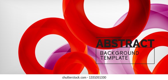 Colorful vector rings geometric abstract background, modern geometric pattern design. Business or technology presentation design template, brochure or flyer pattern, or geometric web banner, minimal