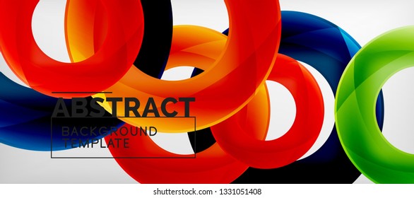 Colorful vector rings geometric abstract background, modern geometric pattern design. Business or technology presentation design template, brochure or flyer pattern, or geometric web banner, minimal