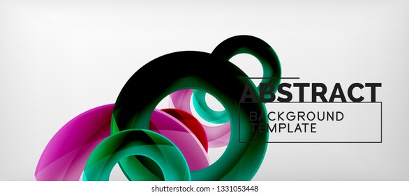 Colorful vector rings geometric abstract background, modern geometric pattern design. Business or technology presentation design template, brochure or flyer pattern, or geometric web banner, minimal