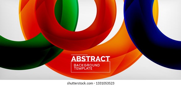Colorful vector rings geometric abstract background, modern geometric pattern design. Business or technology presentation design template, brochure or flyer pattern, or geometric web banner, minimal