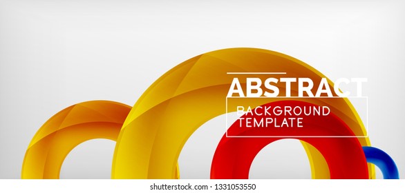 Colorful vector rings geometric abstract background, modern geometric pattern design. Business or technology presentation design template, brochure or flyer pattern, or geometric web banner, minimal