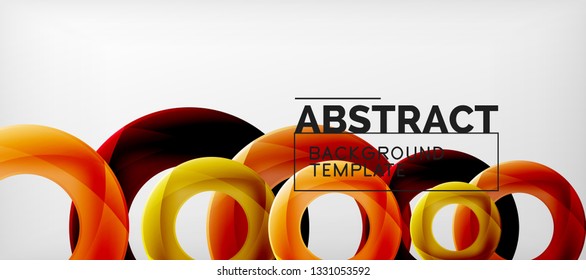 Anillos vectoriales coloridos fondo abstracto geométrico, diseño de patrones geométricos modernos. Plantilla de diseño de presentación comercial o tecnológica, patrón de folleto o folleto, o banner web geométrico, mínimo