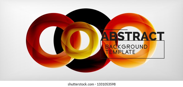 Anillos vectoriales coloridos fondo abstracto geométrico, diseño de patrones geométricos modernos. Plantilla de diseño de presentación comercial o tecnológica, patrón de folleto o folleto, o banner web geométrico, mínimo