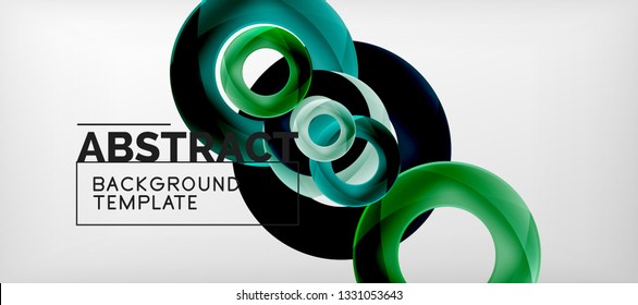 Anillos vectoriales coloridos fondo abstracto geométrico, diseño de patrones geométricos modernos. Plantilla de diseño de presentación comercial o tecnológica, patrón de folleto o folleto, o banner web geométrico, mínimo