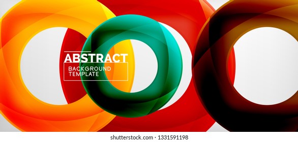 Colorful vector rings geometric abstract background, modern geometric pattern design. Business or technology presentation design template, brochure or flyer pattern, or geometric web banner, minimal