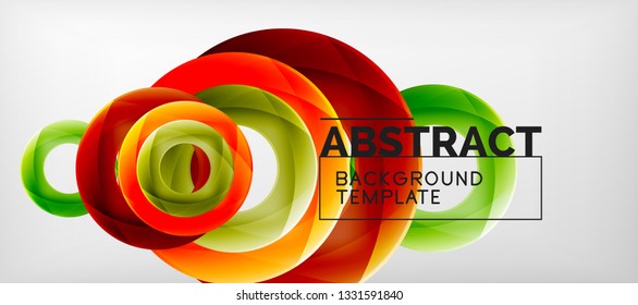 Colorful vector rings geometric abstract background, modern geometric pattern design. Business or technology presentation design template, brochure or flyer pattern, or geometric web banner, minimal