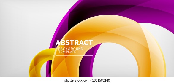 Anillos vectoriales coloridos fondo abstracto geométrico, diseño de patrones geométricos modernos. Plantilla de diseño de presentación comercial o tecnológica, patrón de folleto o folleto, o banner web geométrico, mínimo
