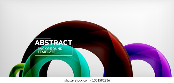 Colorful vector rings geometric abstract background, modern geometric pattern design. Business or technology presentation design template, brochure or flyer pattern, or geometric web banner, minimal