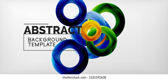 Colorful vector rings geometric abstract background, modern geometric pattern design. Business or technology presentation design template, brochure or flyer pattern, or geometric web banner, minimal