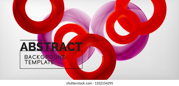 Colorful vector rings geometric abstract background, modern geometric pattern design. Business or technology presentation design template, brochure or flyer pattern, or geometric web banner, minimal