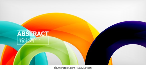 Anillos vectoriales coloridos fondo abstracto geométrico, diseño de patrones geométricos modernos. Plantilla de diseño de presentación comercial o tecnológica, patrón de folleto o folleto, o banner web geométrico, mínimo