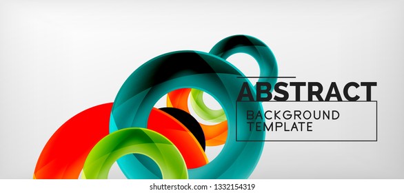 Colorful vector rings geometric abstract background, modern geometric pattern design. Business or technology presentation design template, brochure or flyer pattern, or geometric web banner, minimal