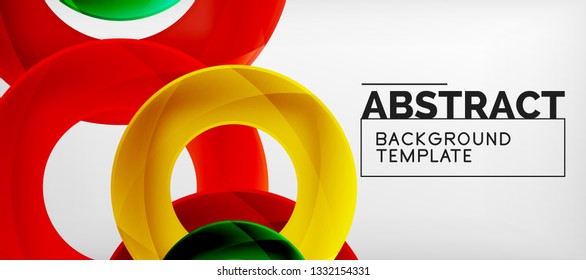 Colorful vector rings geometric abstract background, modern geometric pattern design. Business or technology presentation design template, brochure or flyer pattern, or geometric web banner, minimal