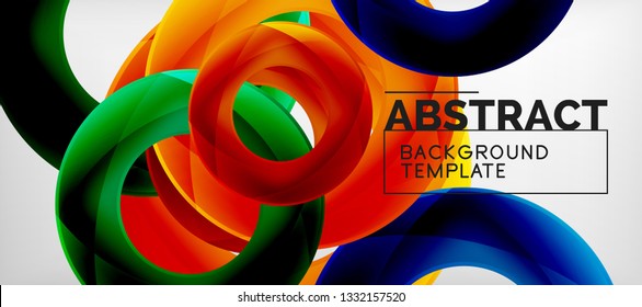 Colorful vector rings geometric abstract background, modern geometric pattern design. Business or technology presentation design template, brochure or flyer pattern, or geometric web banner, minimal