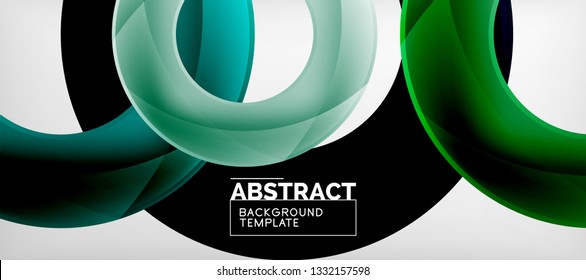 Anillos vectoriales coloridos fondo abstracto geométrico, diseño de patrones geométricos modernos. Plantilla de diseño de presentación comercial o tecnológica, patrón de folleto o folleto, o banner web geométrico, mínimo