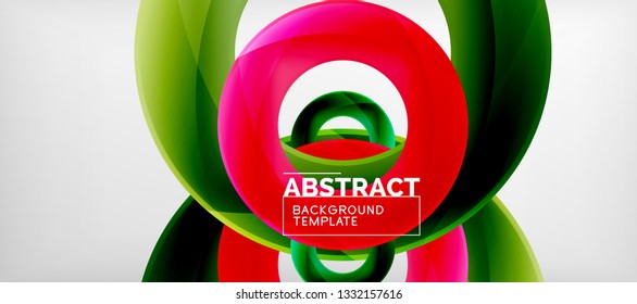 Colorful vector rings geometric abstract background, modern geometric pattern design. Business or technology presentation design template, brochure or flyer pattern, or geometric web banner, minimal