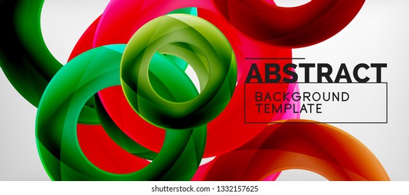 Anillos vectoriales coloridos fondo abstracto geométrico, diseño de patrones geométricos modernos. Plantilla de diseño de presentación comercial o tecnológica, patrón de folleto o folleto, o banner web geométrico, mínimo