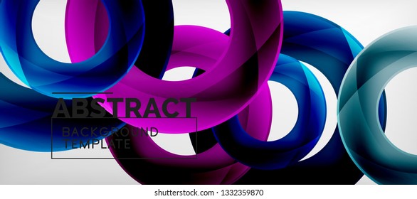 Colorful vector rings geometric abstract background, modern geometric pattern design. Business or technology presentation design template, brochure or flyer pattern, or geometric web banner, minimal