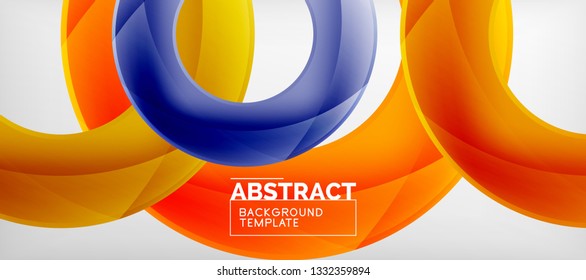 Colorful vector rings geometric abstract background, modern geometric pattern design. Business or technology presentation design template, brochure or flyer pattern, or geometric web banner, minimal