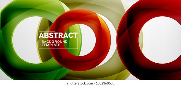 Colorful vector rings geometric abstract background, modern geometric pattern design. Business or technology presentation design template, brochure or flyer pattern, or geometric web banner, minimal