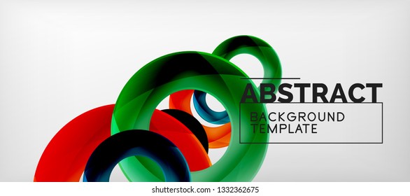 Colorful vector rings geometric abstract background, modern geometric pattern design. Business or technology presentation design template, brochure or flyer pattern, or geometric web banner, minimal