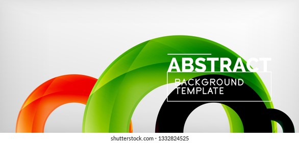 Anillos vectoriales coloridos fondo abstracto geométrico, diseño de patrones geométricos modernos. Plantilla de diseño de presentación comercial o tecnológica, patrón de folleto o folleto, o banner web geométrico, mínimo