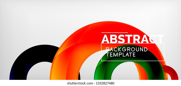 Colorful vector rings geometric abstract background, modern geometric pattern design. Business or technology presentation design template, brochure or flyer pattern, or geometric web banner, minimal