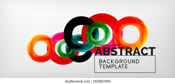Colorful vector rings geometric abstract background, modern geometric pattern design. Business or technology presentation design template, brochure or flyer pattern, or geometric web banner, minimal