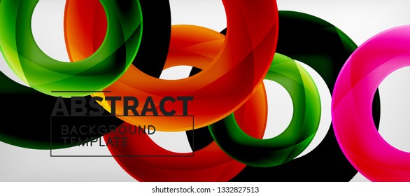 Colorful vector rings geometric abstract background, modern geometric pattern design. Business or technology presentation design template, brochure or flyer pattern, or geometric web banner, minimal