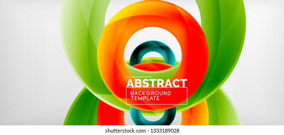 Colorful vector rings geometric abstract background, modern geometric pattern design. Business or technology presentation design template, brochure or flyer pattern, or geometric web banner, minimal