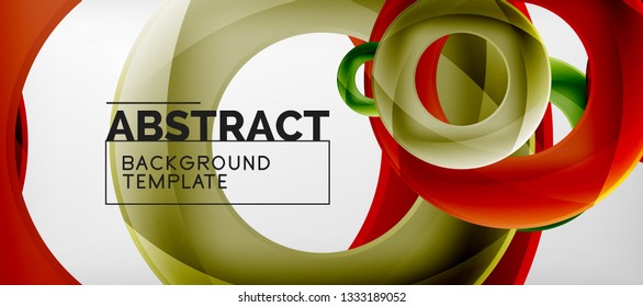 Colorful vector rings geometric abstract background, modern geometric pattern design. Business or technology presentation design template, brochure or flyer pattern, or geometric web banner, minimal