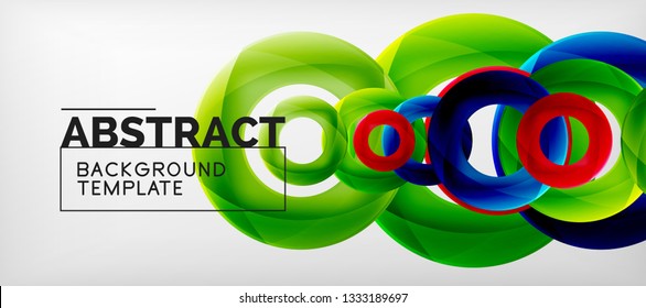 Colorful vector rings geometric abstract background, modern geometric pattern design. Business or technology presentation design template, brochure or flyer pattern, or geometric web banner, minimal