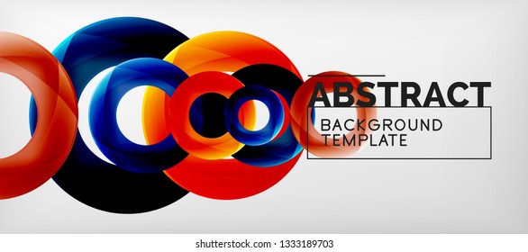 Colorful vector rings geometric abstract background, modern geometric pattern design. Business or technology presentation design template, brochure or flyer pattern, or geometric web banner, minimal