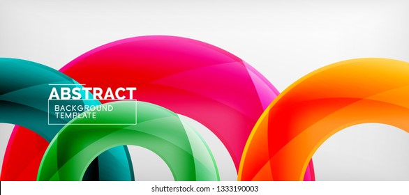 Anéis vetoriais coloridos fundo abstrato geométrico, design de padrão geométrico moderno. Modelo de design de apresentação de negócios ou tecnologia, padrão de folheto ou folheto, ou banner web geométrico, mínimo