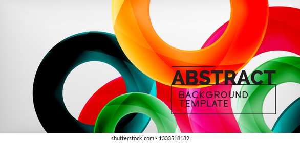 Colorful vector rings geometric abstract background, modern geometric pattern design. Business or technology presentation design template, brochure or flyer pattern, or geometric web banner, minimal