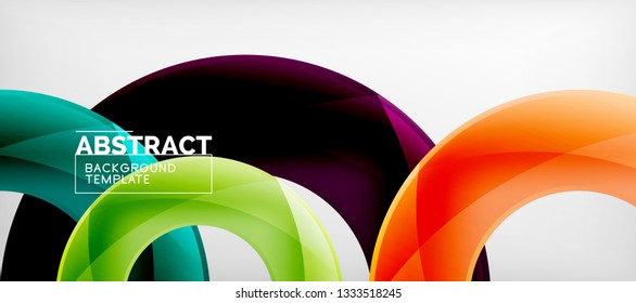Colorful vector rings geometric abstract background, modern geometric pattern design. Business or technology presentation design template, brochure or flyer pattern, or geometric web banner, minimal