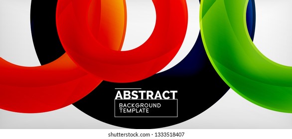 Colorful vector rings geometric abstract background, modern geometric pattern design. Business or technology presentation design template, brochure or flyer pattern, or geometric web banner, minimal